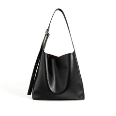 structured leather tote with wide strap – VERA