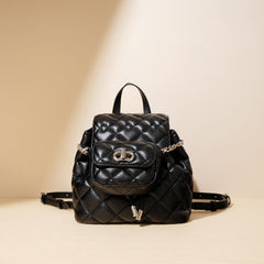 quilted mini backpack with chain detail – RUBY