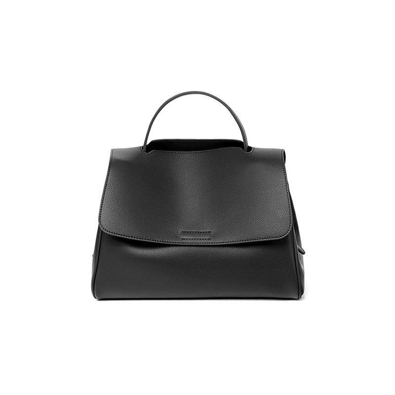 structured flap top-handle bag in caramel leather – ARIZ