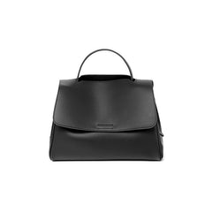 structured flap top-handle bag in caramel leather – ARIZ