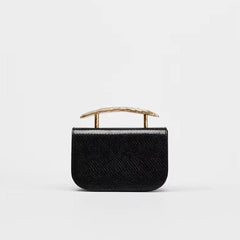 Sleek rectangular handbag with gold handle - Erju