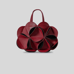 sculpted leather tote bag with floral 3D panels – BLWEQ
