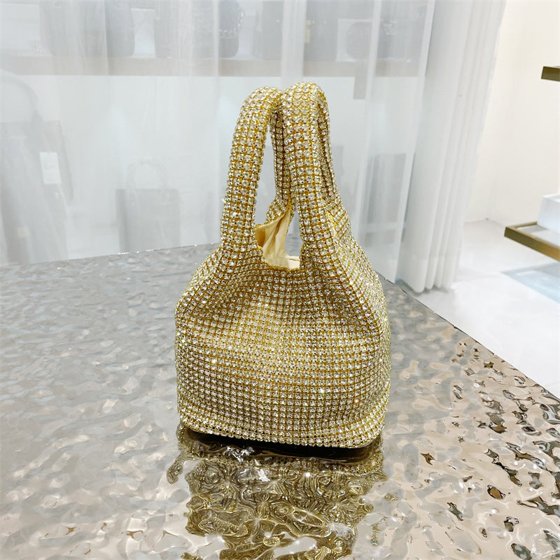 crystal-embellished knotted-handle evening bag - Eromidc