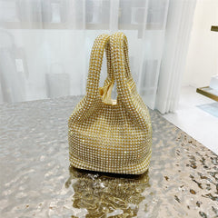 crystal-embellished knotted-handle evening bag - Eromidc