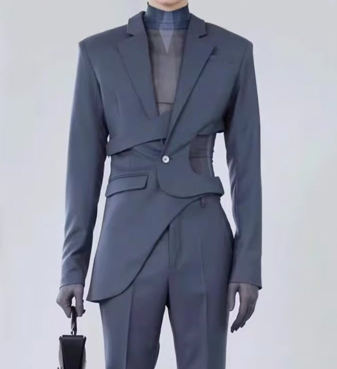 asymmetrical cut-out blazer with buckle detail - Flszkghf