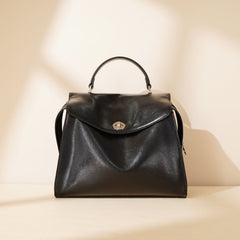 structured top-handle bag with flap closure – NOIN