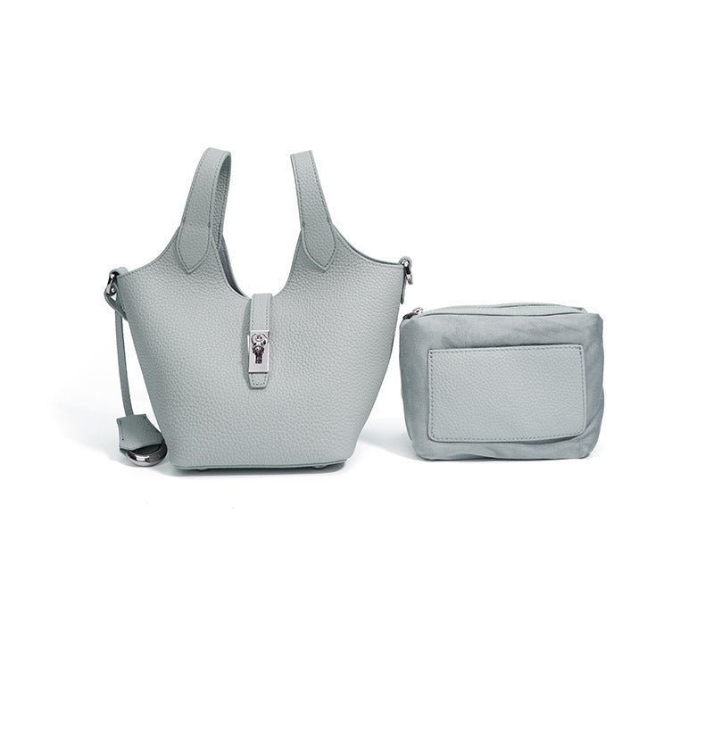 pebble-textured mini tote with top handles - LYRAP