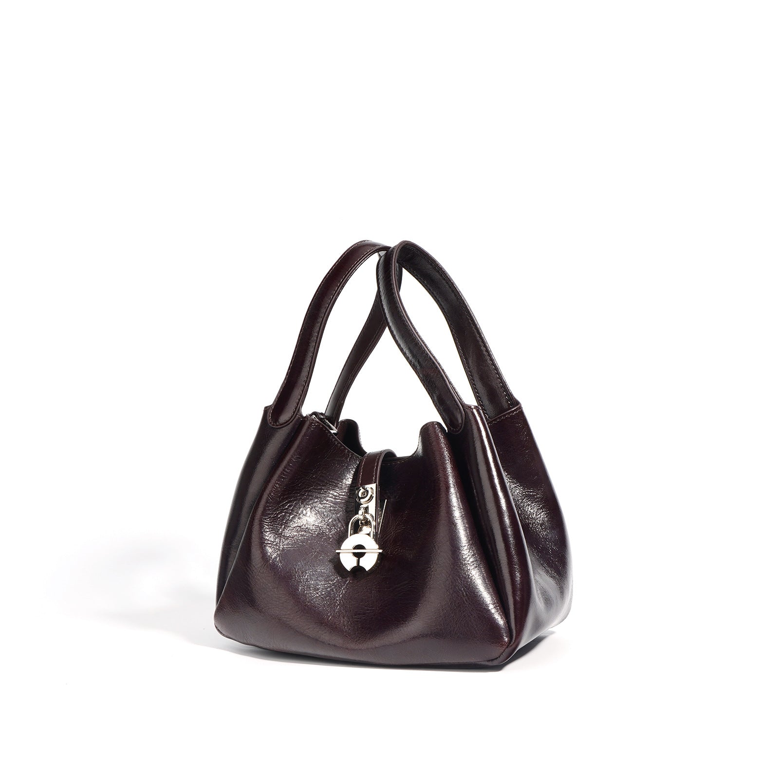 structured mini tote bag with metallic turn-lock - LAYFA