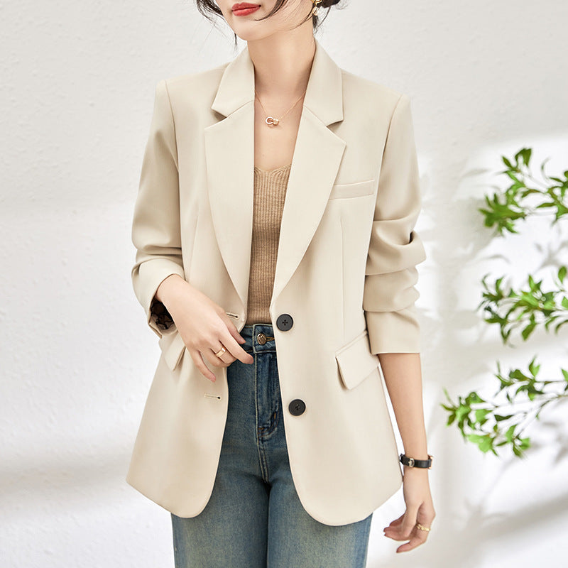 single-breasted tailored blazer with classic lapel - SOFIAK