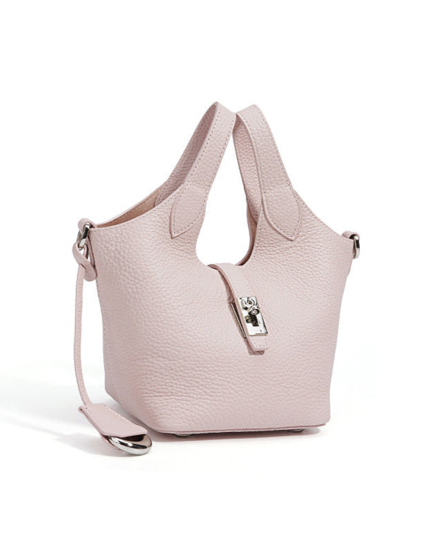 pebble-textured mini tote with top handles - LYRAP