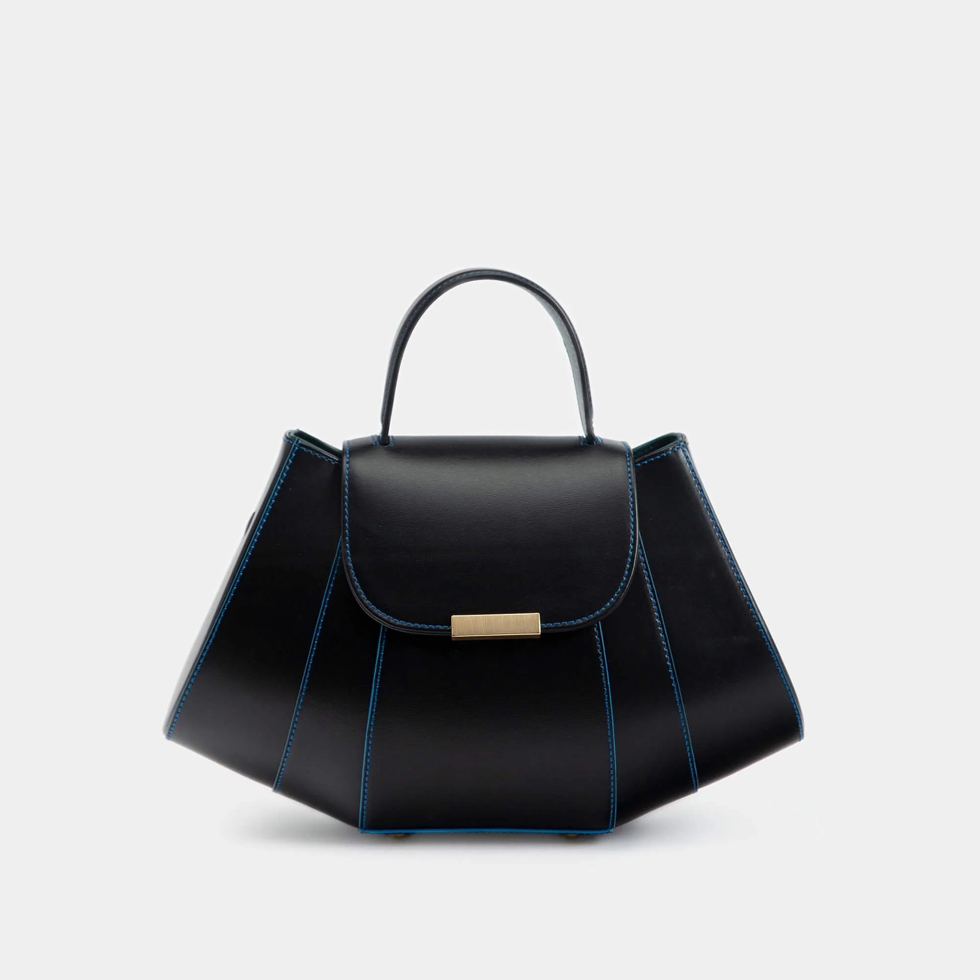 sculpted top-handle bag in saddle brown – MAELLE
