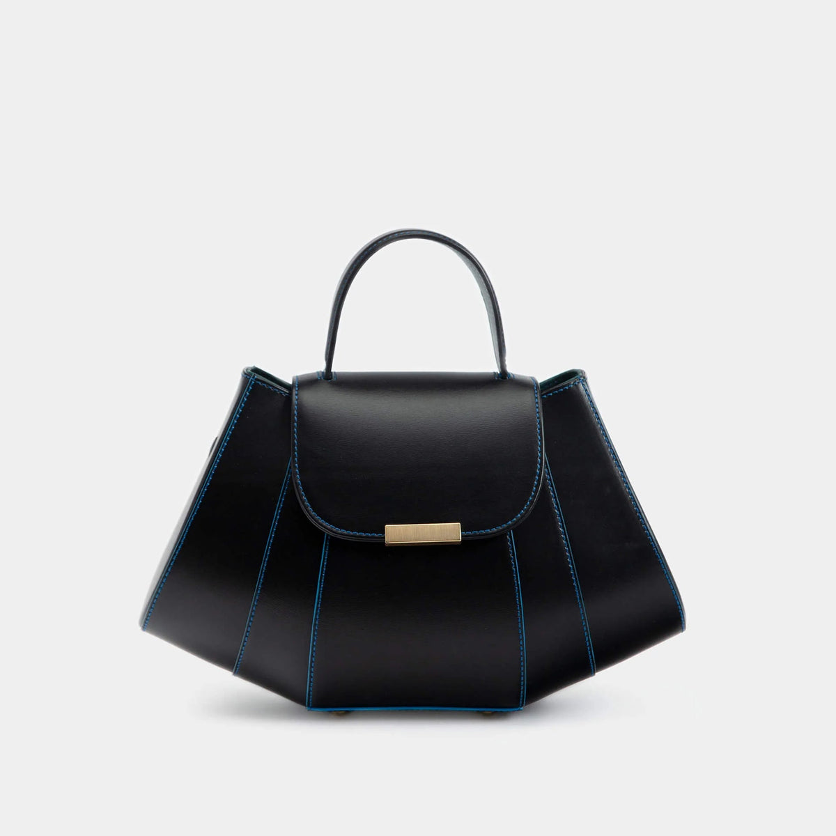 sculpted top-handle bag in saddle brown – MAELLE