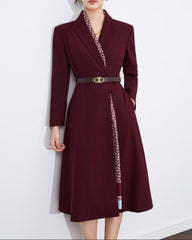 long tailored jacket with printed lapel and belt - SOFIAR