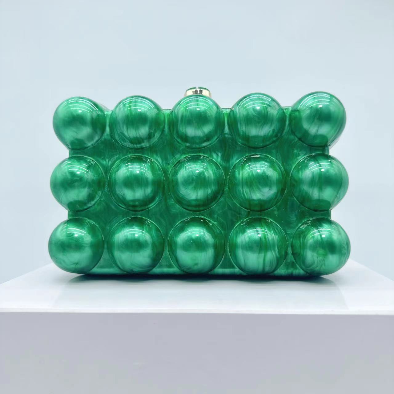 Sculpted square clutch bag with bubble accents - Ejiru