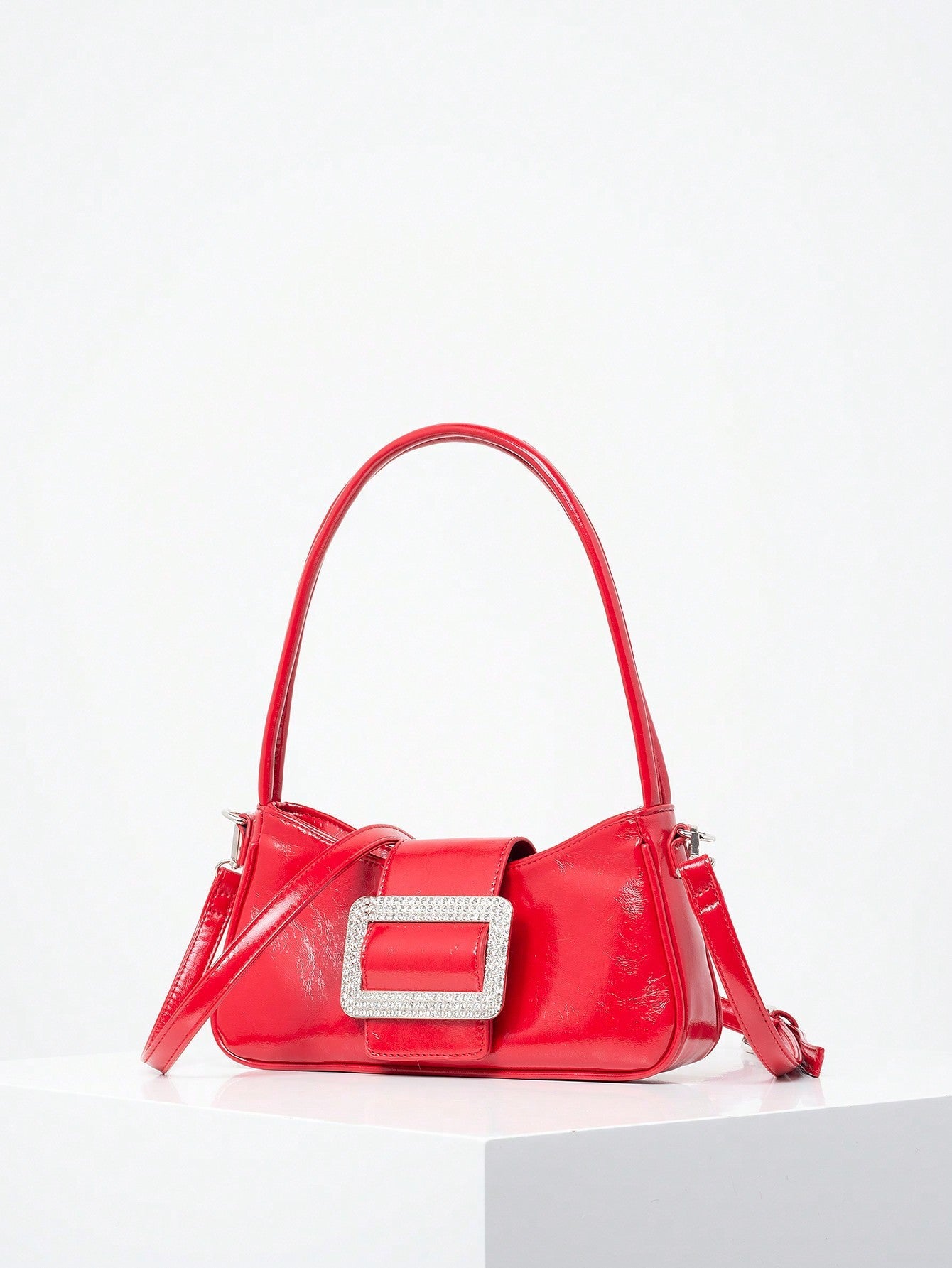 Mini shoulder bag with rhinestone buckle - Burba