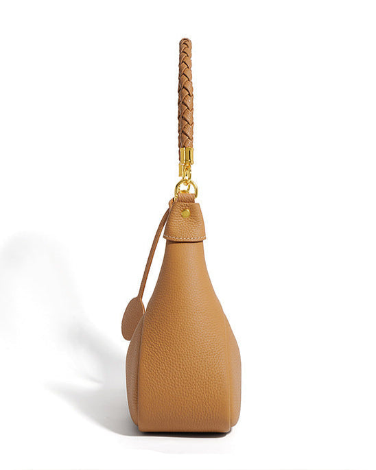 Curved hobo shoulder bag with braided strap - STELZA