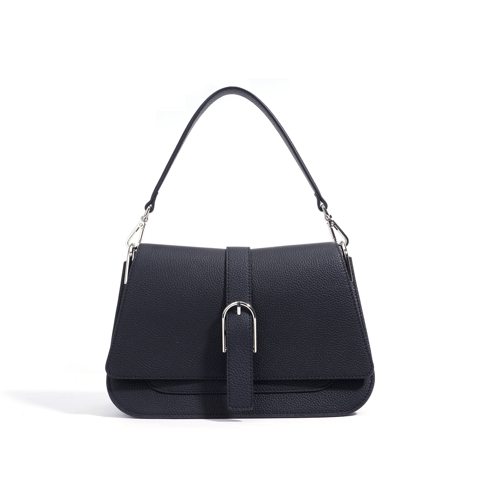 structured shoulder bag with buckle strap detail - NOIRU