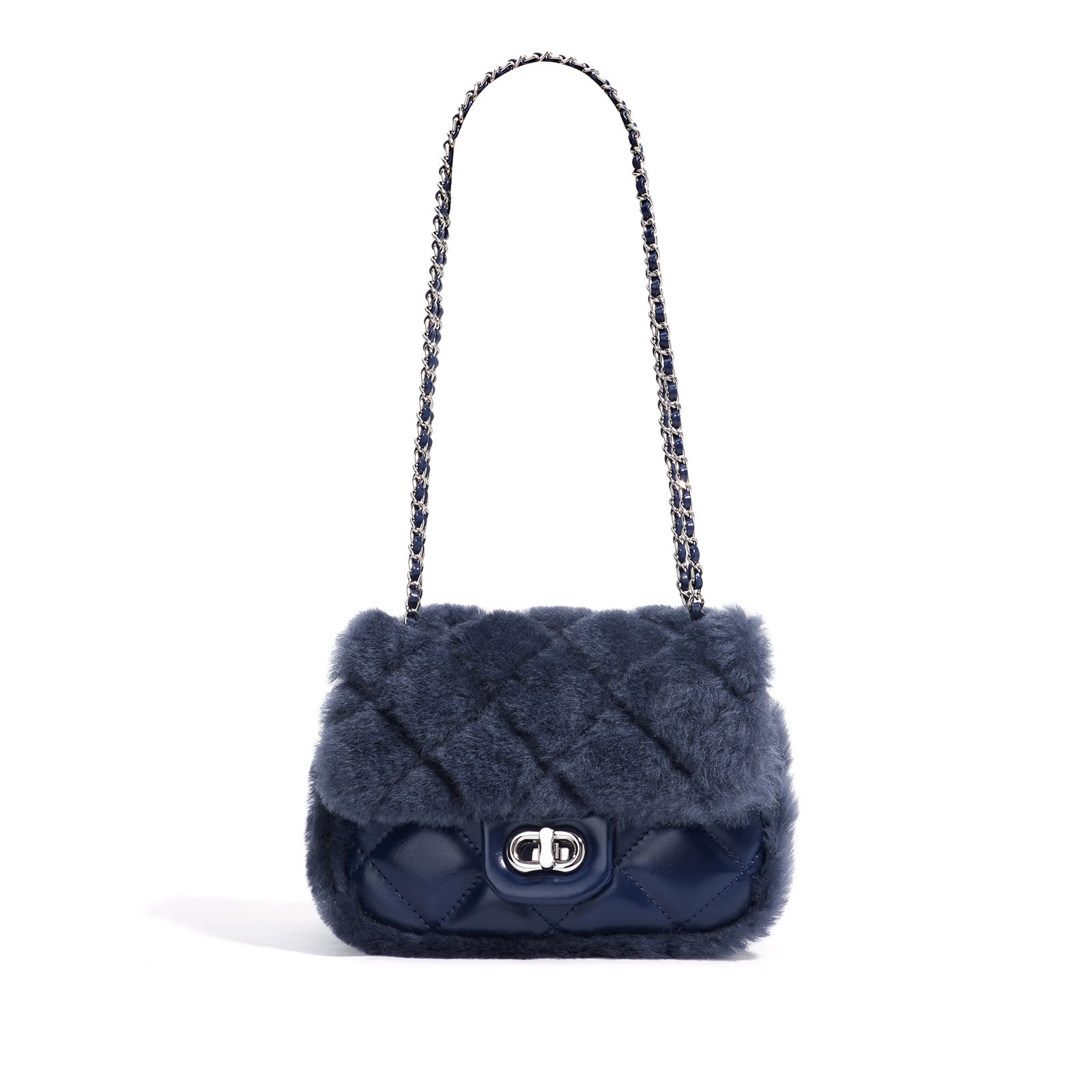 quilted faux fur crossbody bag – COCI