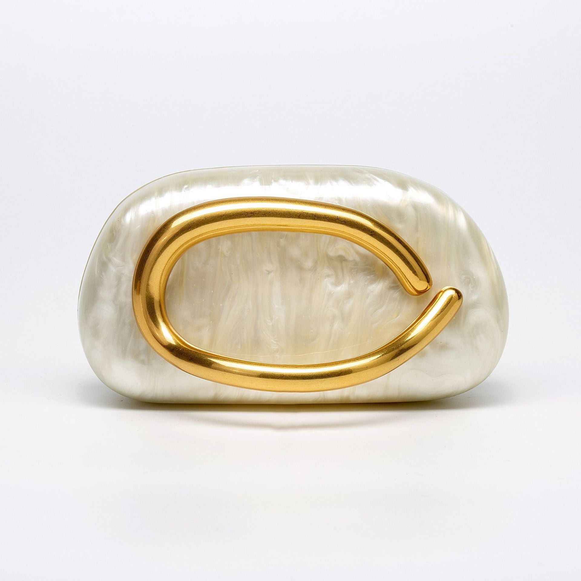Minimalist clutch with gold curve handle - Artiku