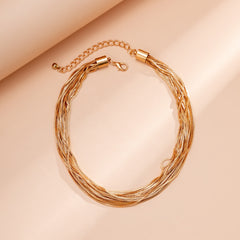 Multi-strand chain necklace with textured layers - Nimlu