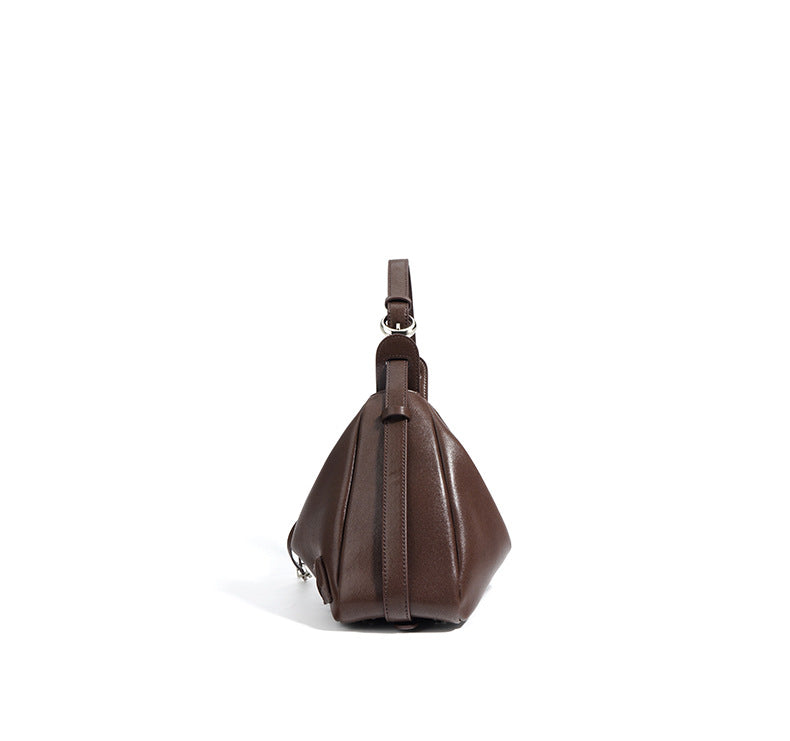 crescent shoulder bag with tie straps – MOCHA