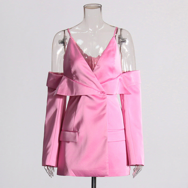 Off-shoulder blazer with ruffle detail - Bilury