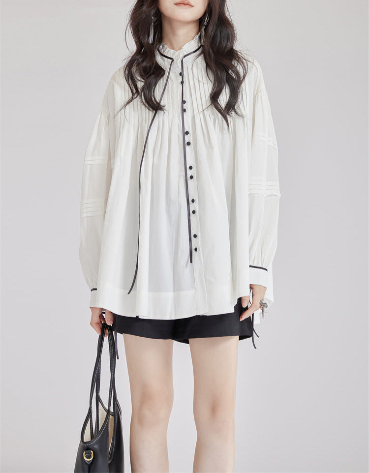 Long Sleeve T-Shirt with Contrast Trim - Anrul