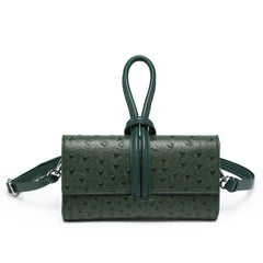 ostrich-textured crossbody clutch with loop handle – EVERLY