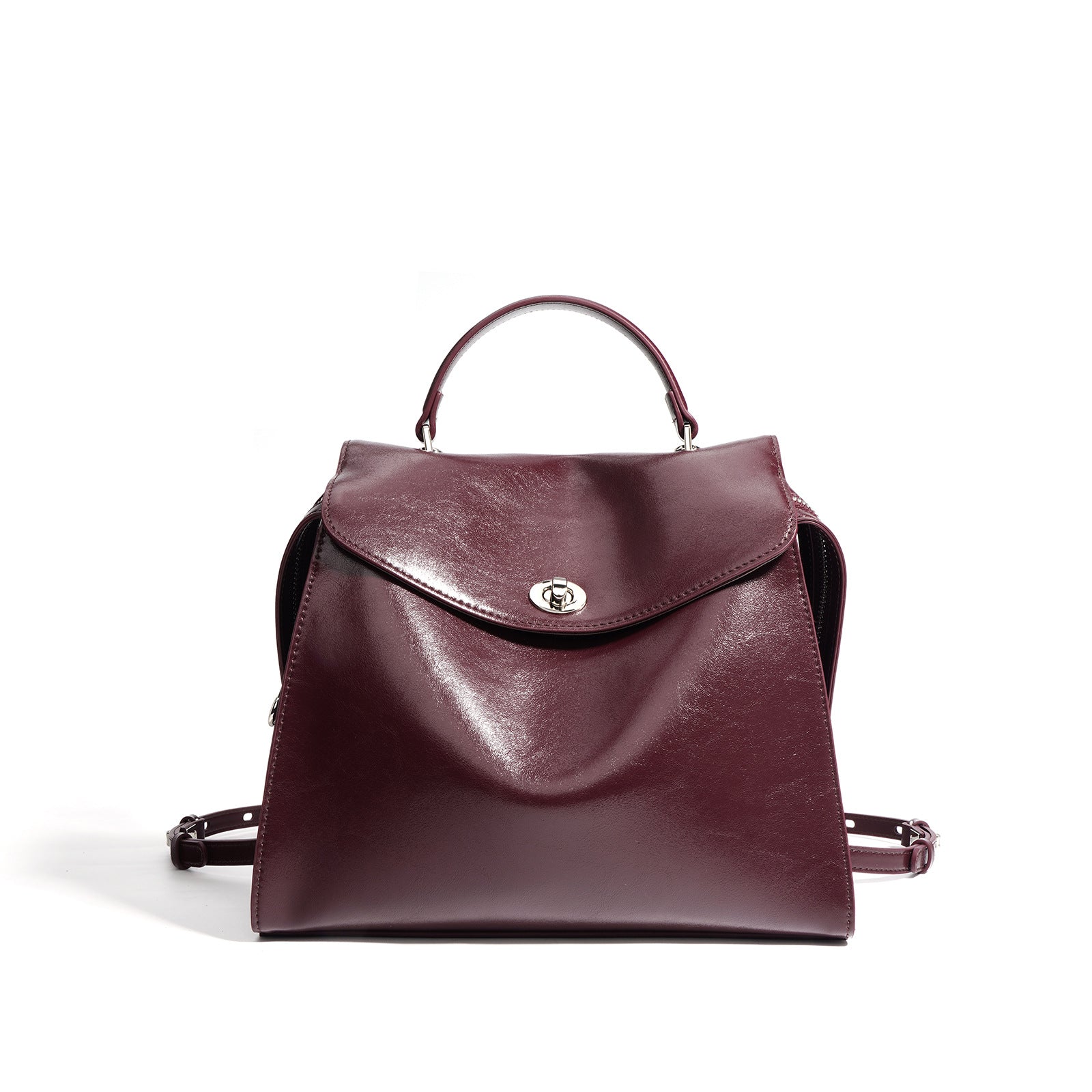 structured top-handle bag with flap closure – NOIN