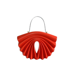 culpted accordion shell bag with metal top handle – LUCIDA
