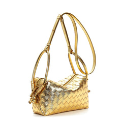 textured leather crossbody with adjustable strap - INESU
