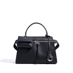 structured top-handle bag with mini pouch – SANDRA