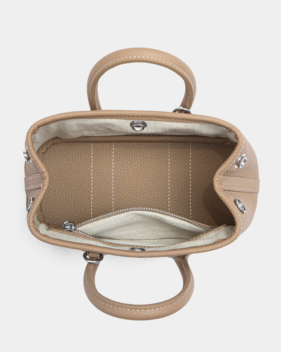 mini tote bag with top handles and crossbody strap - MAZA