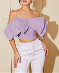 Sleeveless top with oversized bow detail - Sadri