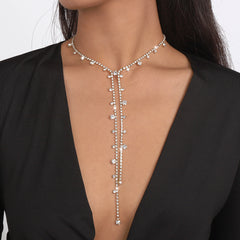 rhinestone drop Y-necklace – CELESTE