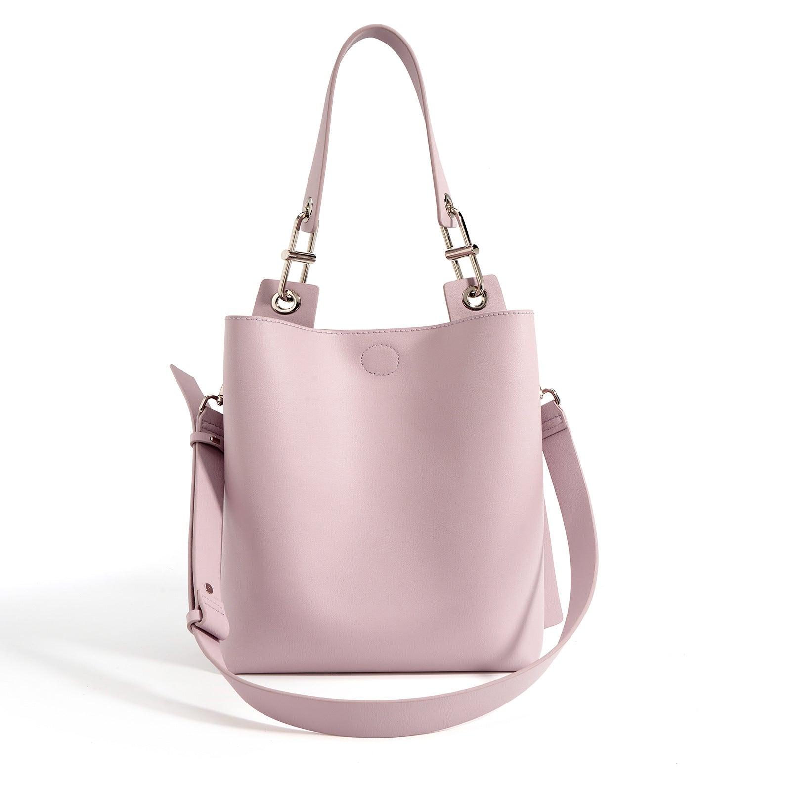 structured bucket bag with dual straps – MAUVE