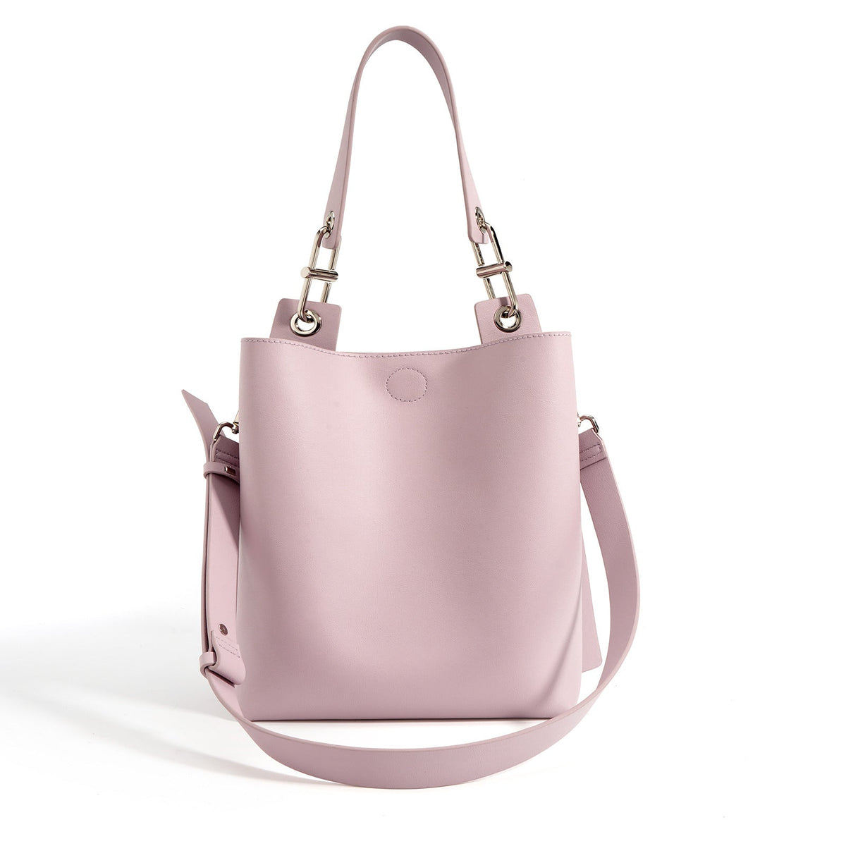 structured bucket bag with dual straps – MAUVE