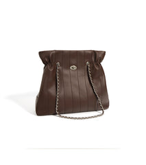 quilted leather tote bag with chain shoulder strap – CECILIAW