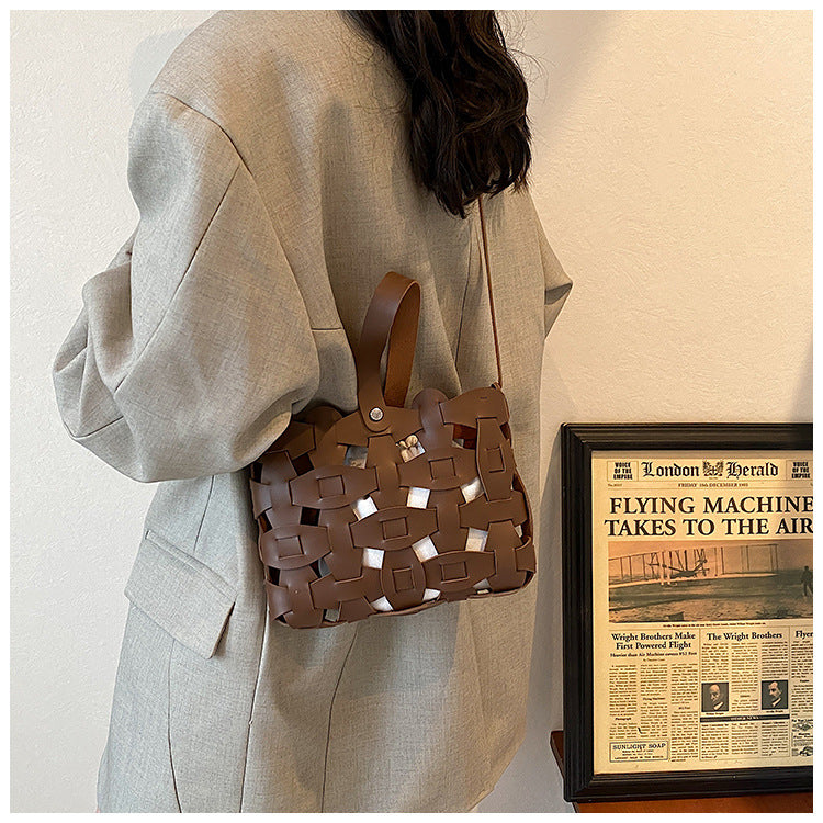 woven leather cage tote – BRAXA