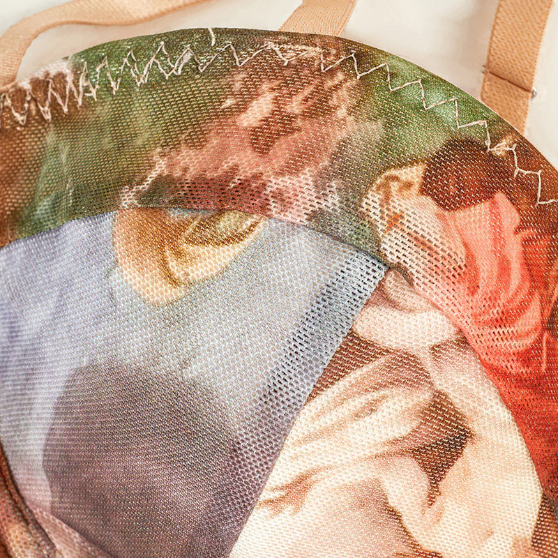 printed mesh corset top with renaissance artwork – ADELIA