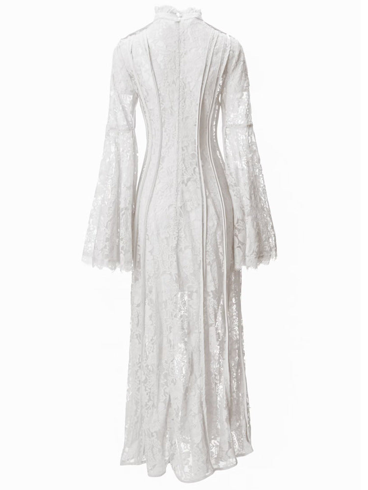 lace flared-sleeve maxi dress – Furoozan