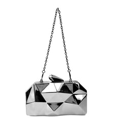 Geometric clutch bag with metallic finish - Arsubi