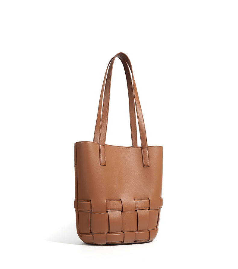 tall woven-hem tote bag – NOIR