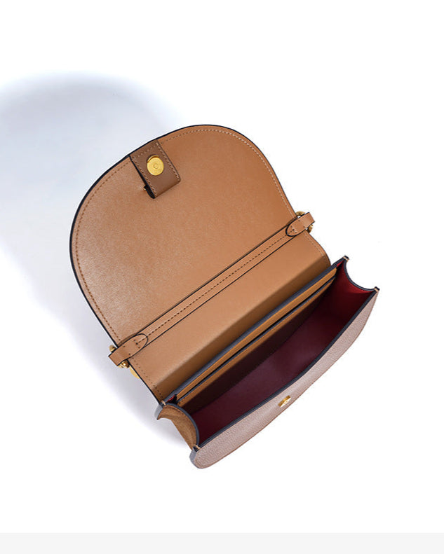 half-moon crossbody bag with top handle and metal buckle - NOLAM