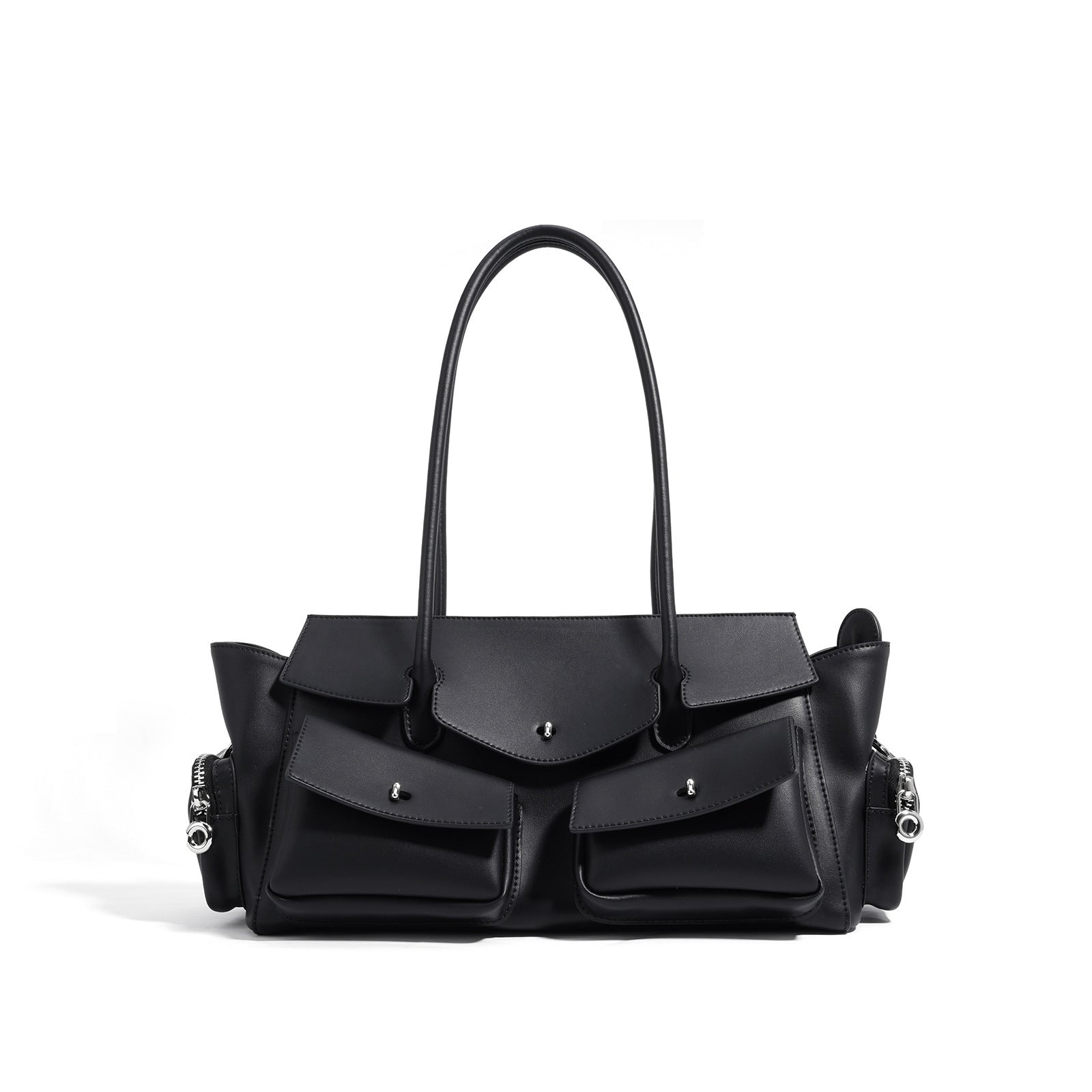 structured tote with multi-pocket flap design - ASTRIDU