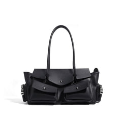 structured tote with multi-pocket flap design - ASTRIDU