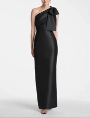 one-shoulder gown with statement bow – JOOK