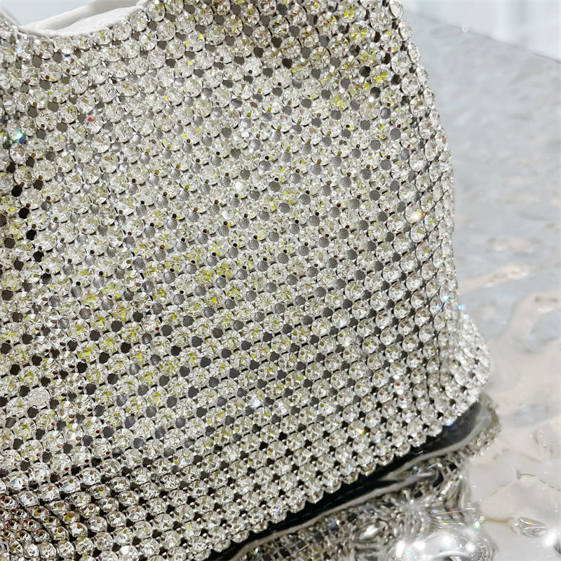 crystal-embellished knotted-handle evening bag - Eromidc