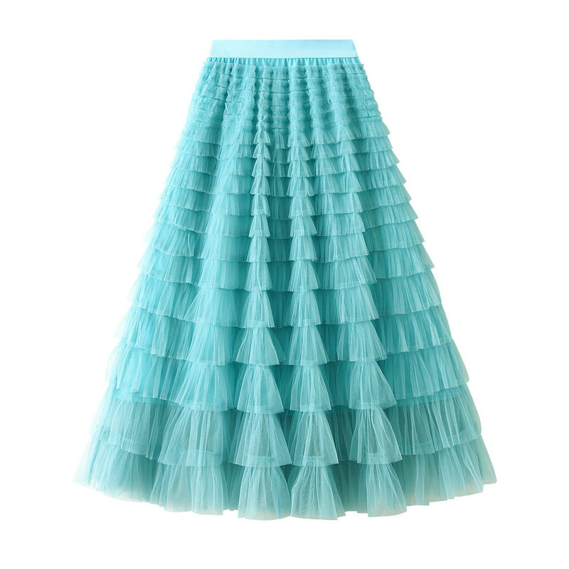 Multi-layered midi skirt with elastic waistband - Sidvu