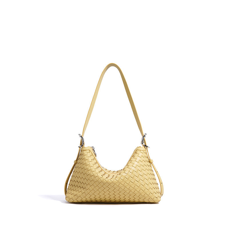 woven crescent shoulder bag with long strap – IVX